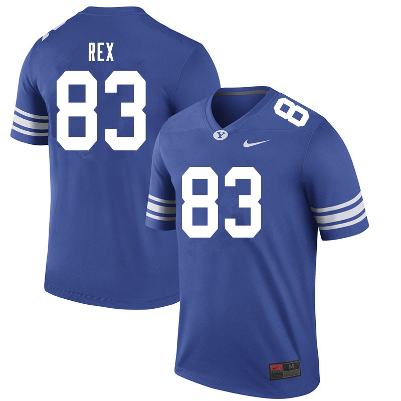 Men #83 Isaac Rex BYU Cougars College Football Jerseys Sale-Royal